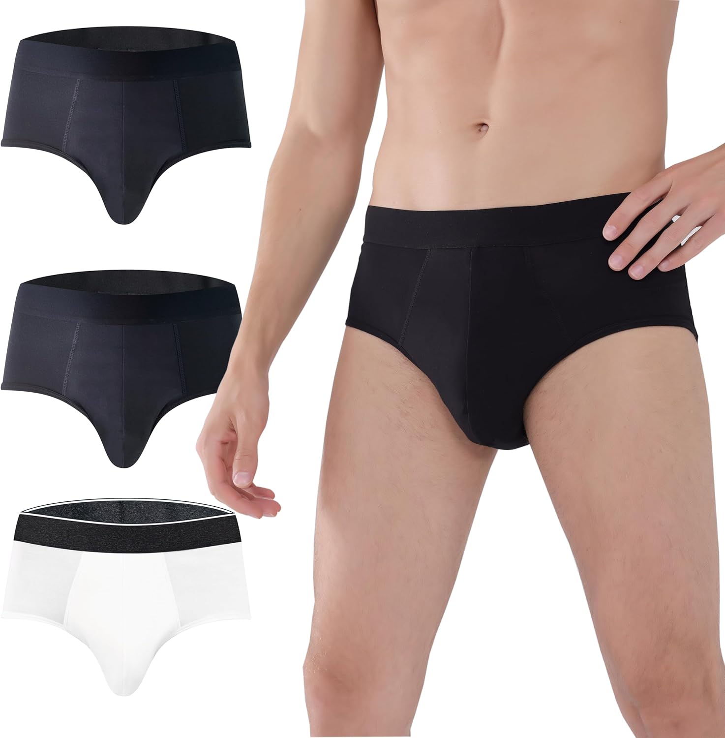 Ultra-Absorbent Washable Briefs for Men - 3 Pack