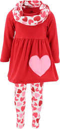 Baby Girls Toddler 3pc Outfit Set Tunic, Leggings & Scarf - Cozy