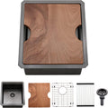 Black Undermount Bar Sink: Premium 15 x 17 Inch Stainless Steel