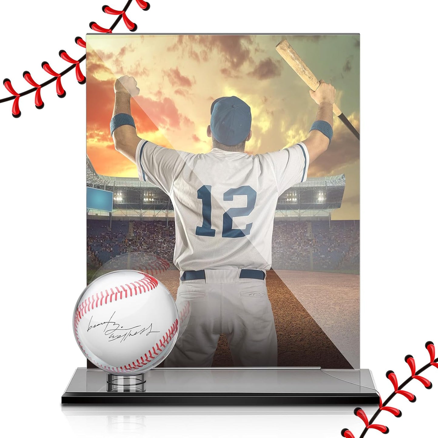 Acrylic Baseball Display Case for Ball and Cards Showcase