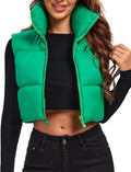 Fuinloth Women's Padded Vest Cropped Puffer - Lightweight Warmth wind