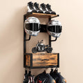 Motorcycle Helmet Holder Wall Mounted - Rack for 6 Helmets