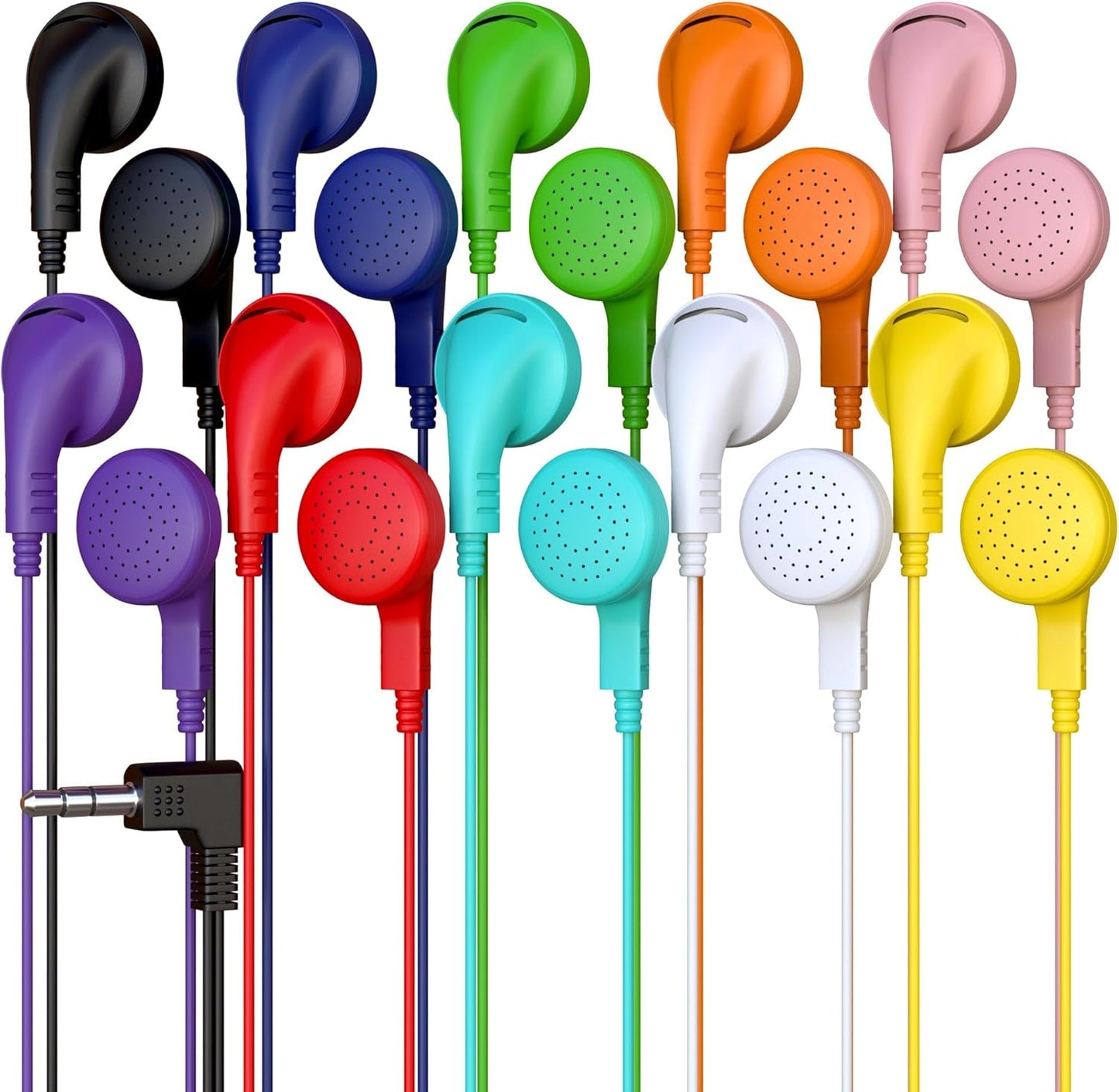 400 Pack Bulk Wired Earphones for Students - Comfortable Fit