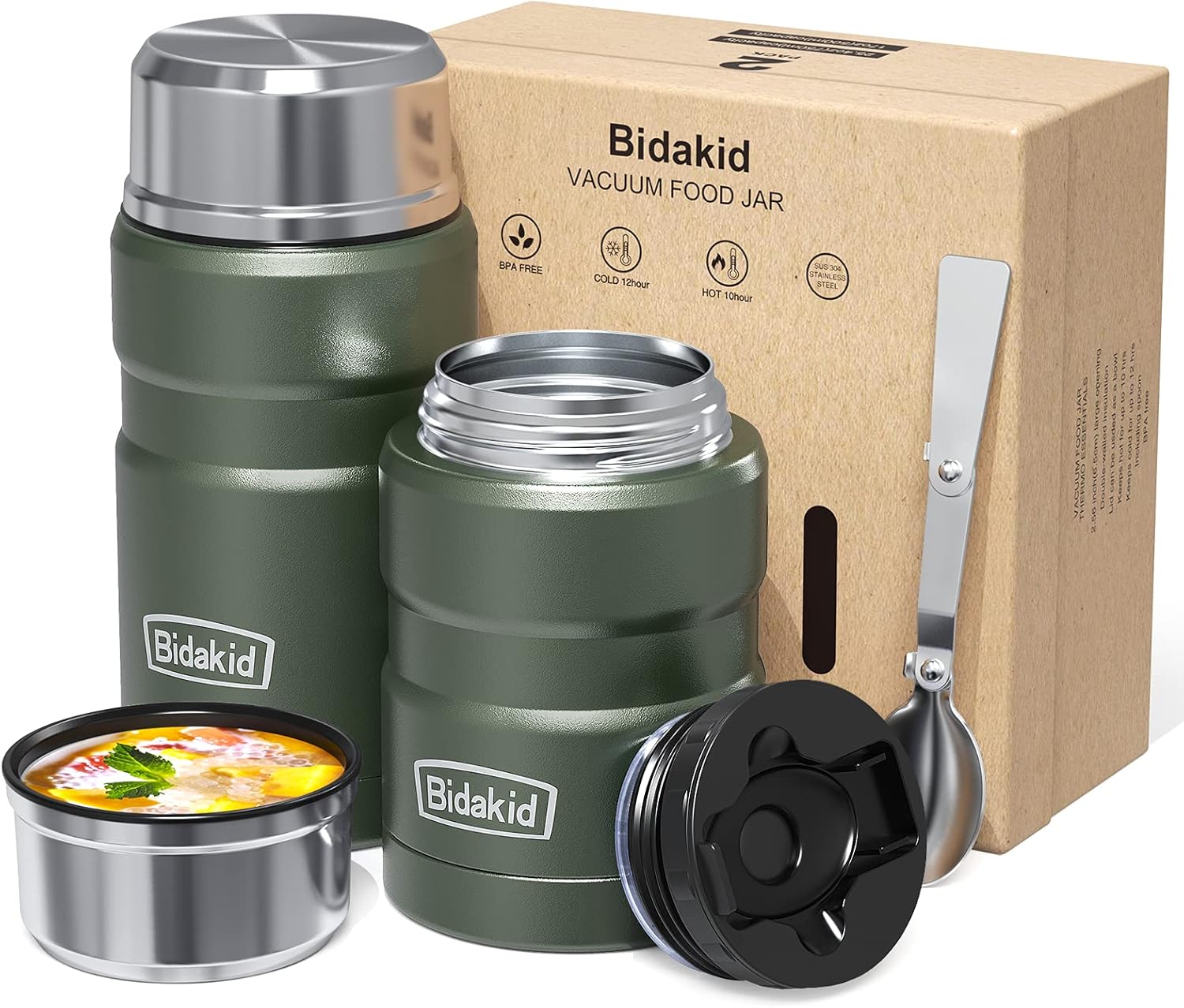 Insulated Food Jar Set for Hot or Cold Meals on the Go