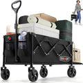 Collapsible Wagon with Tailgate - Compact 220lb Foldable Utility Cart