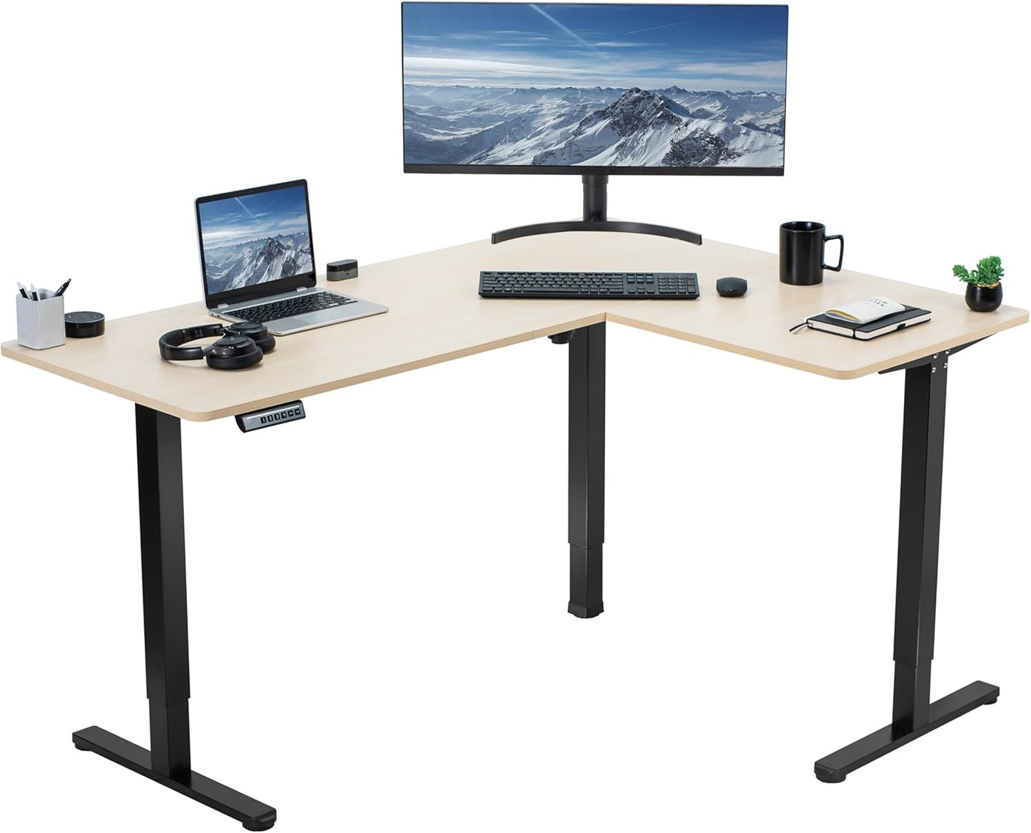 Electric L-Shaped Standing Desk with Memory Height Control 63ft x 47ft