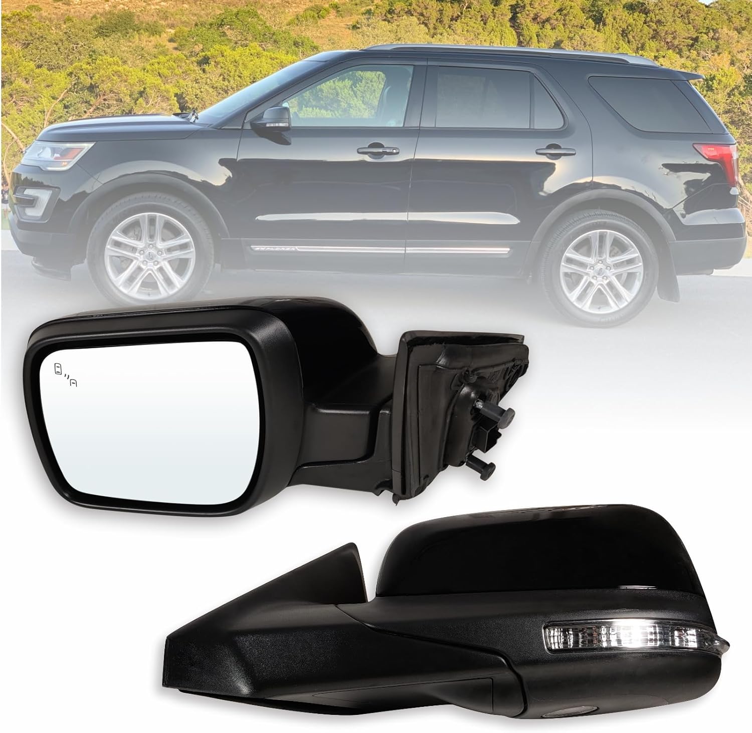 Left Driver Side Mirror for 2011-2019 Ford Explorer with Features