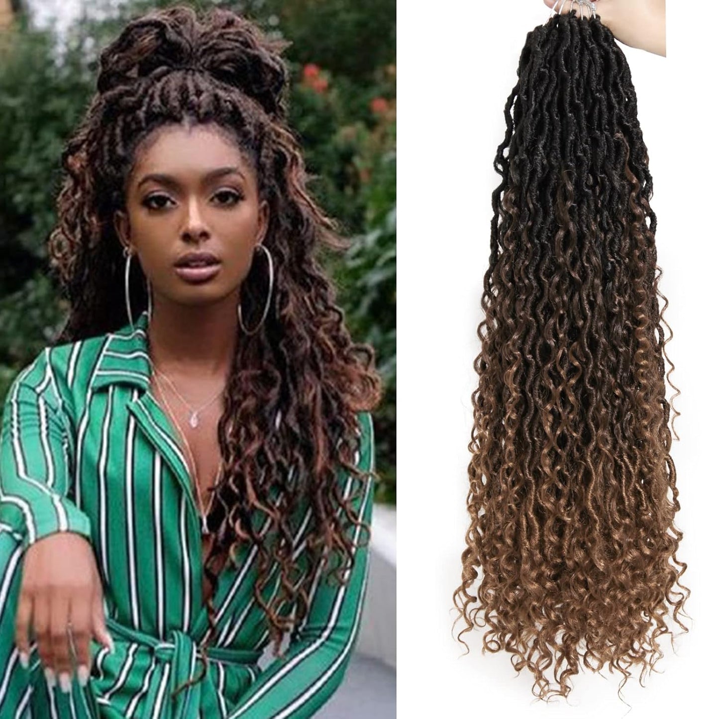 Goddess Crochet Hair 26Inch Curly Faux Locs for Black Women
