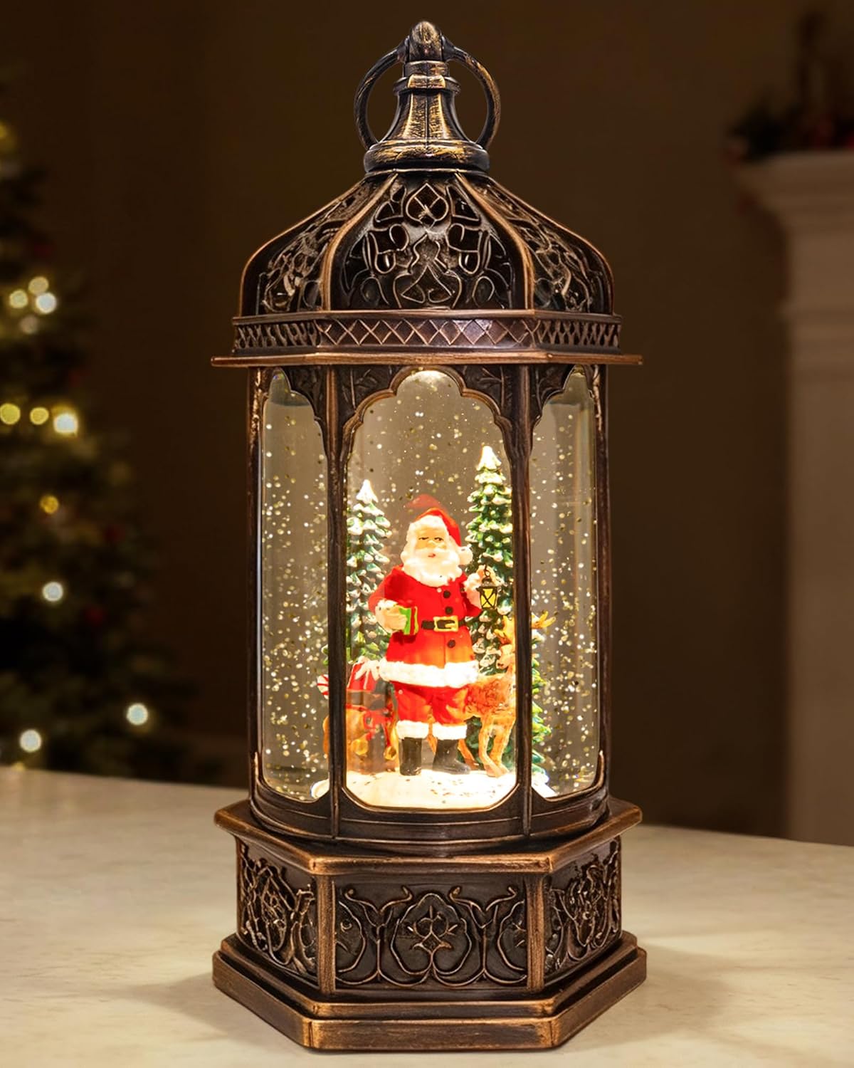 Large Christmas Snow Globes with Light and Music for Festive Cheer