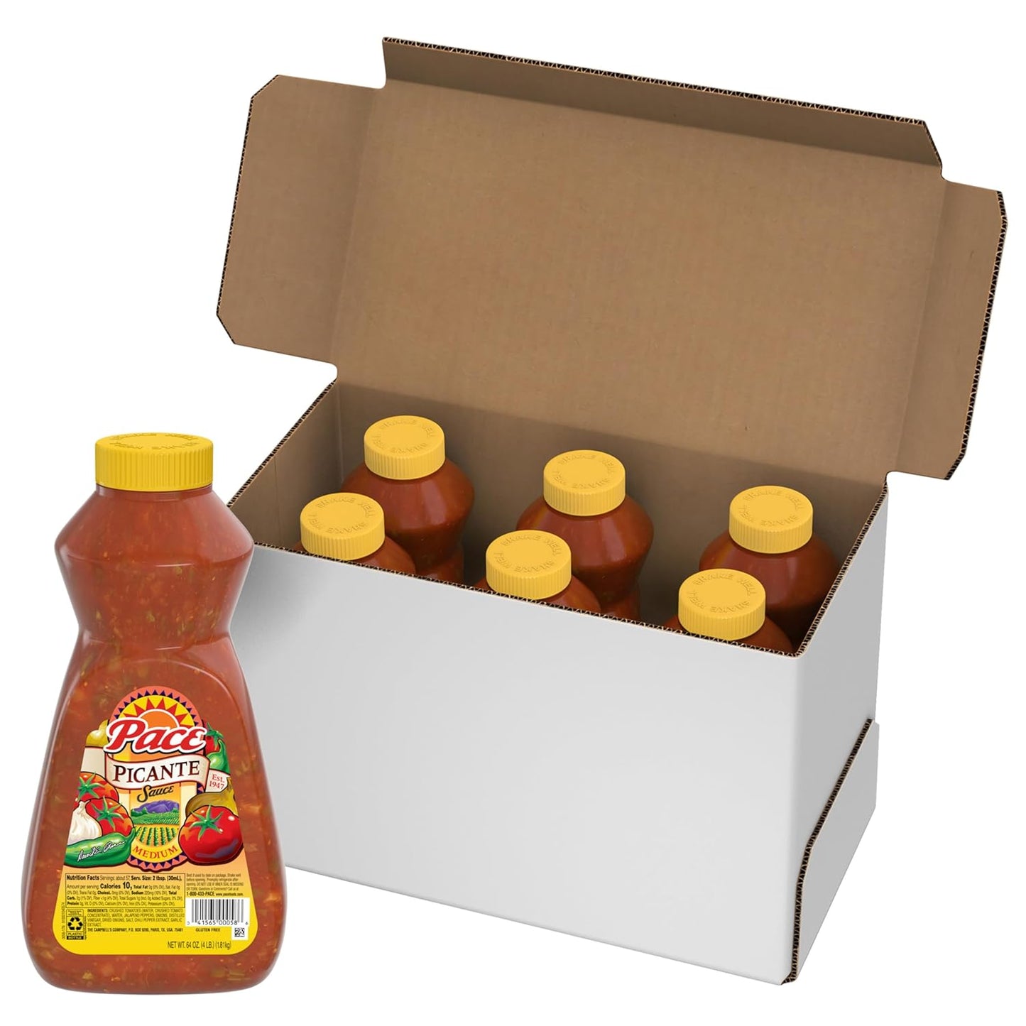 Pace Medium Picante Sauce, 64 oz Bottles for Dips and Toppings