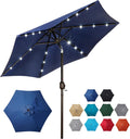 Blissun 7.5 ft Solar Umbrella with LED Lights for Patio Fun