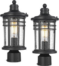 Outdoor Post Lights Lamp Posts - Weatherproof Matte Black (2 Pack)