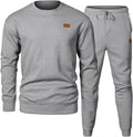 Mens Knit Jacquard Tracksuit Set - Lightweight All-Season Sweatset is