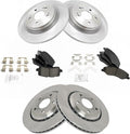 TRQ Front and Rear Brake Pad & Rotor Kit Compatible with 2018-21 Honda