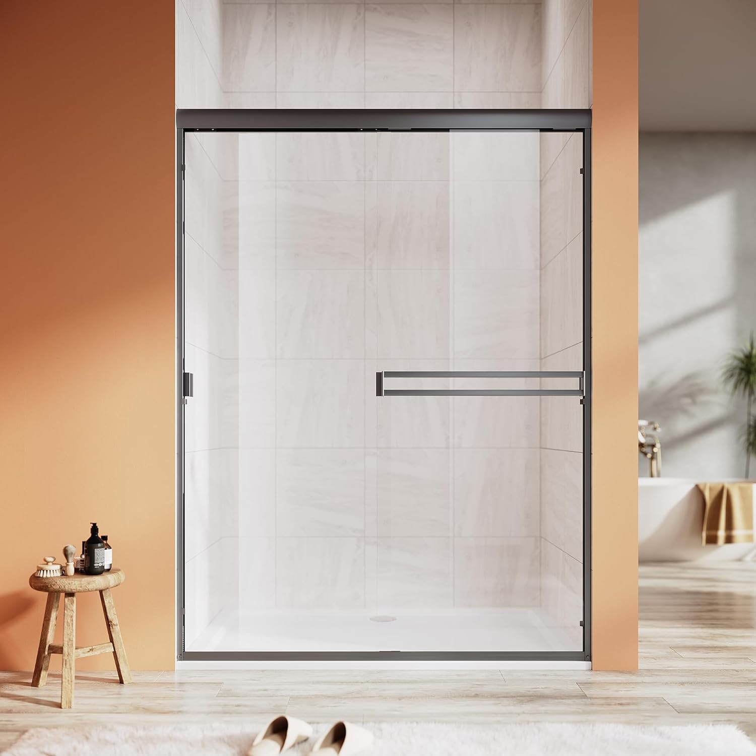Double Sliding Shower Door 50-54 in. W x 72 in. H for Bathrooms