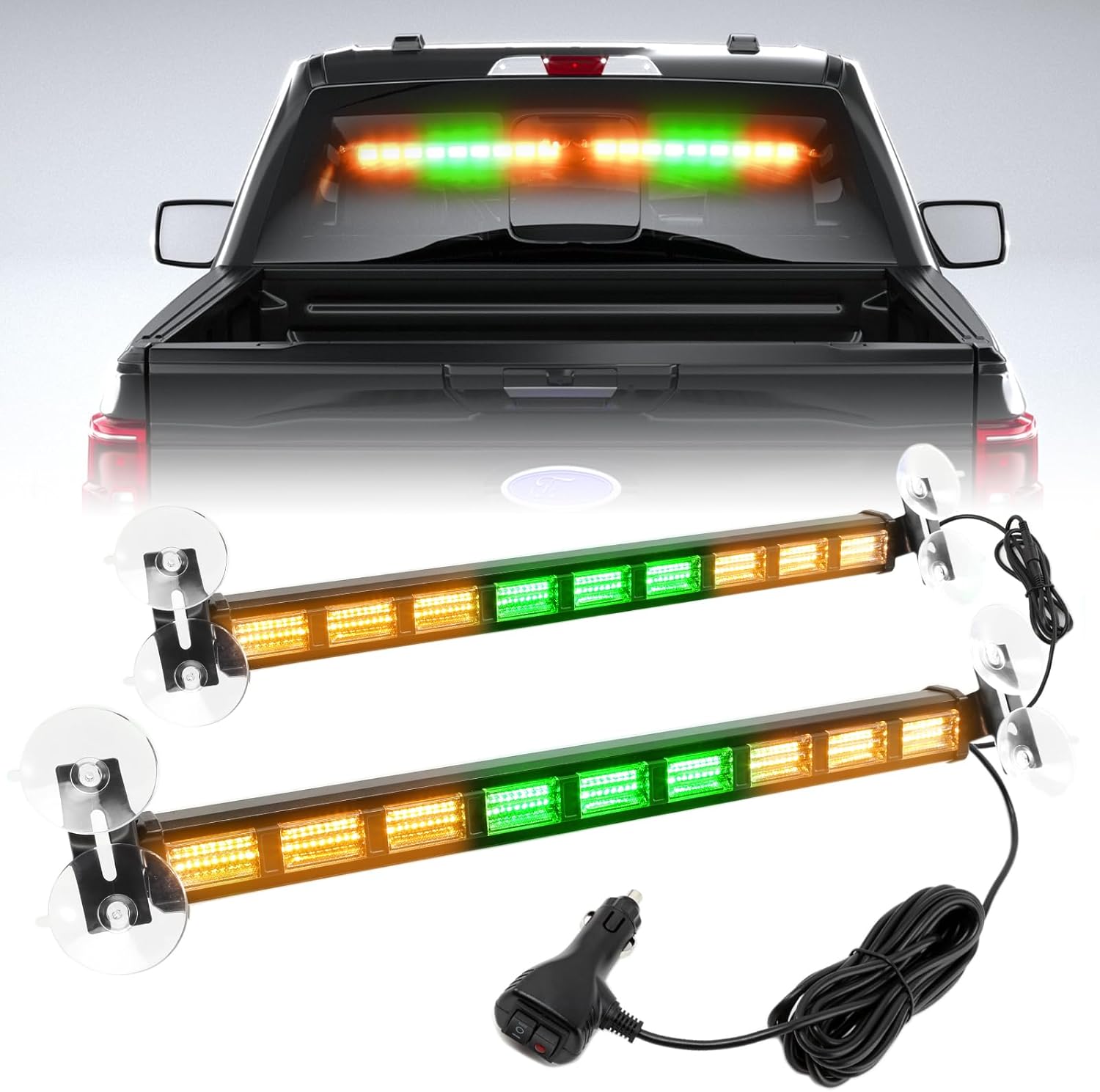BooYu Emergency Strobe Traffic Advisor Light Bar with 4 Colors