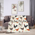 Cute Chicken Printed Blanket Soft Fuzzy Flannel Plush Throw - 80x60 in
