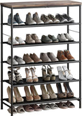 Shoe Rack Organizer 6 Tier Metal Shelf - Space-Saving Entryway