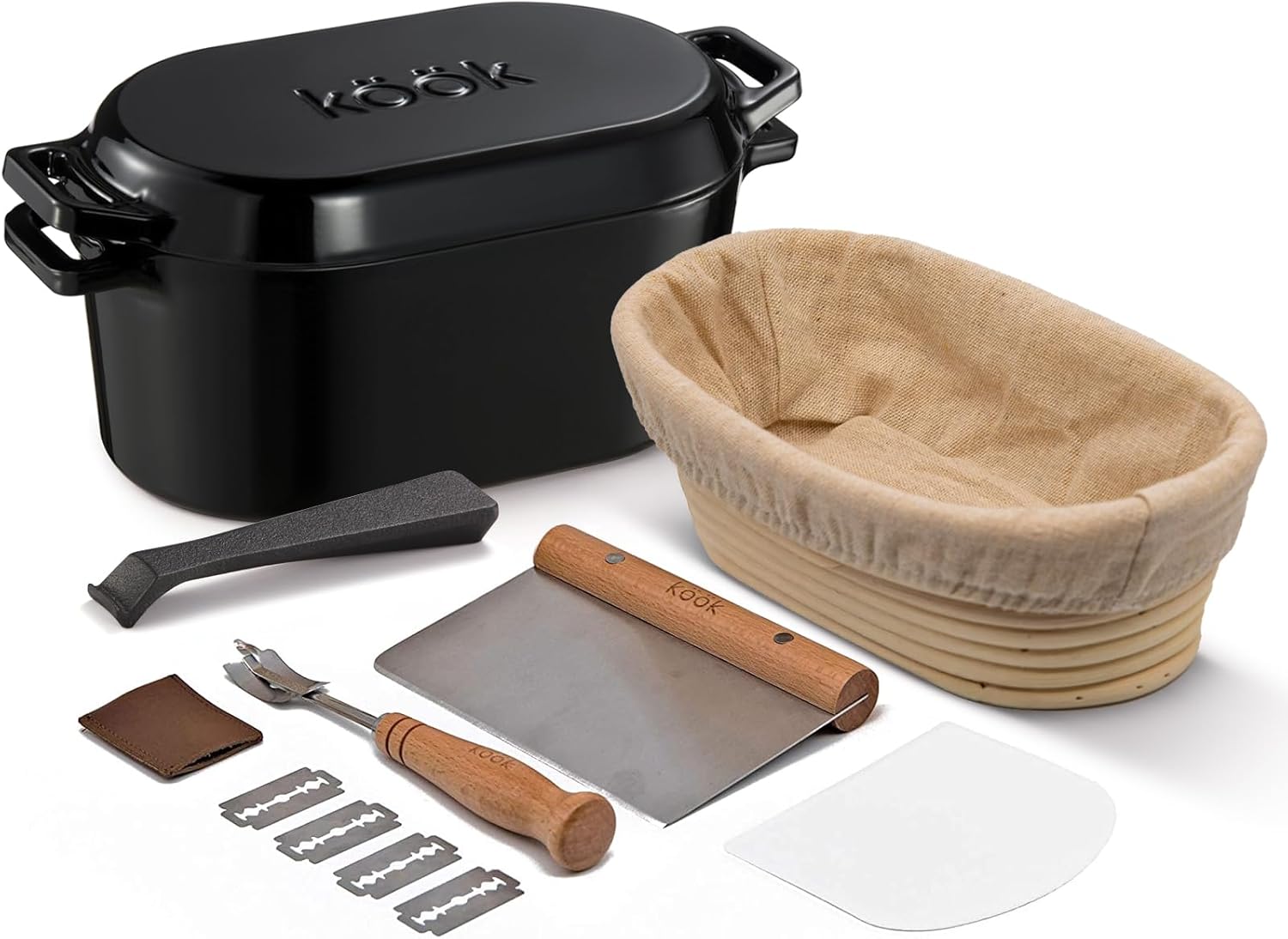 Kook Dutch Oven with Lid for Artisan Sourdough Bread Baking