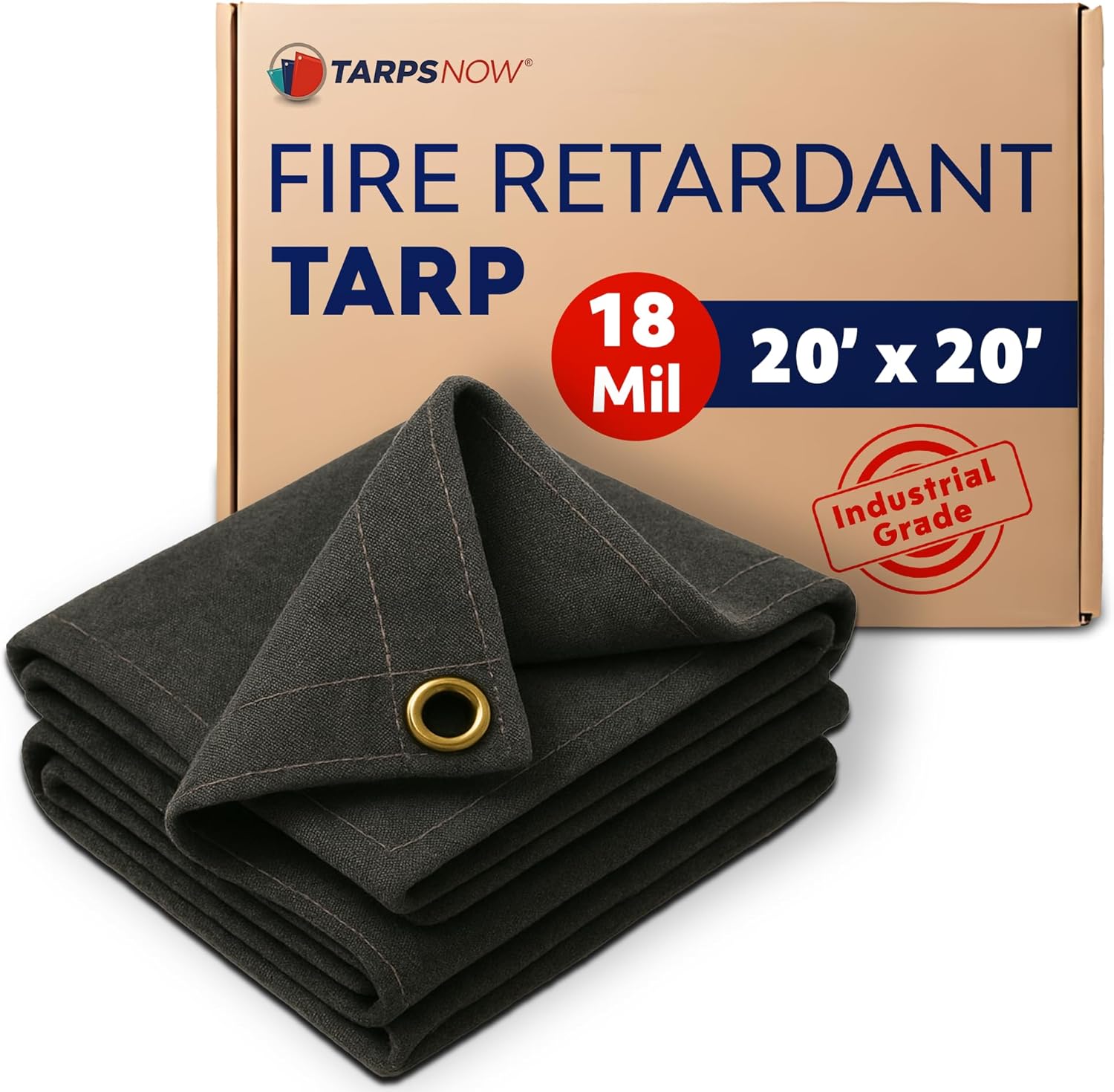 Fire Retardant Tarp 20ft x 20ft Heavy Duty Canvas for Safety