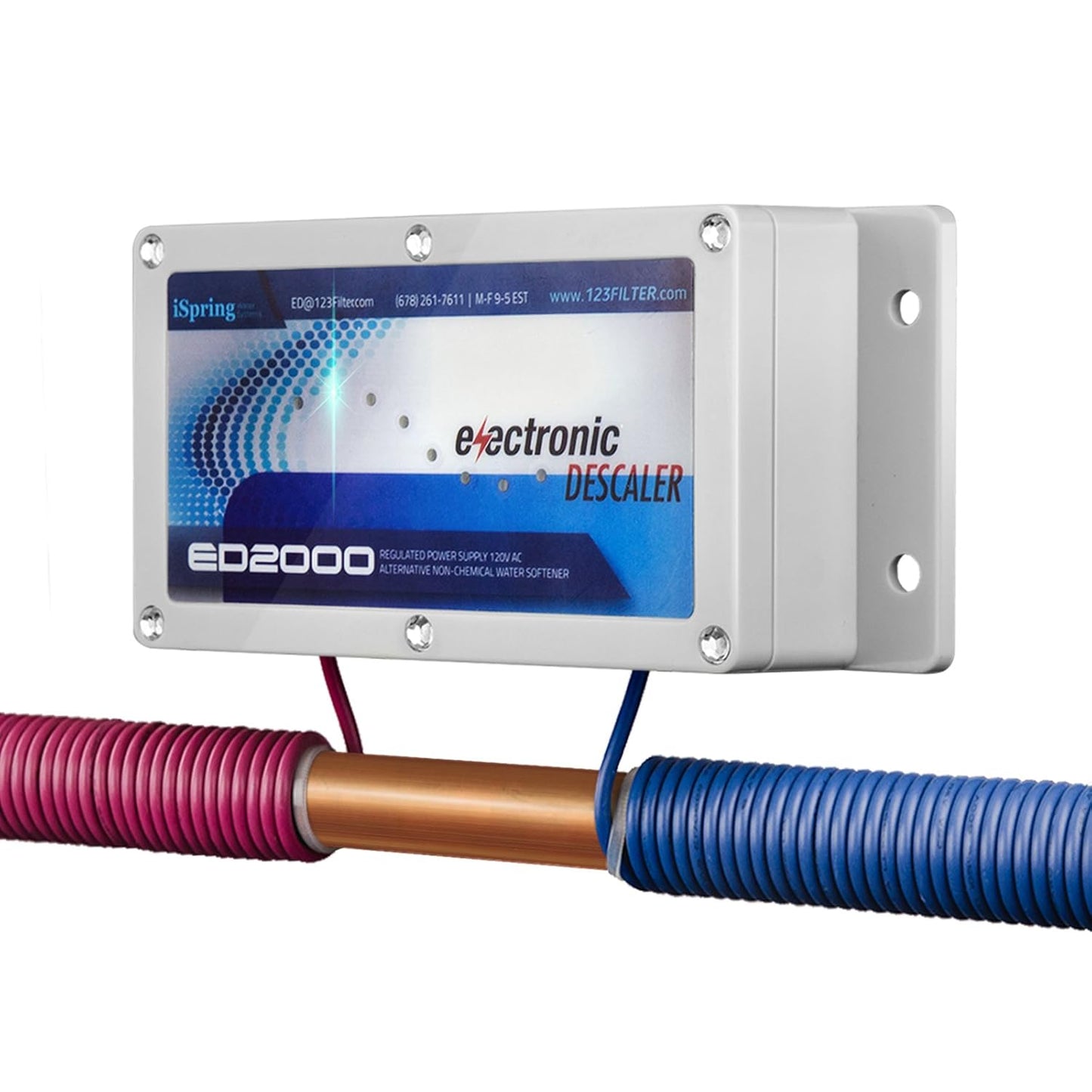 iSpring ED2000 Whole House Water Descaler for Hard Water Issues