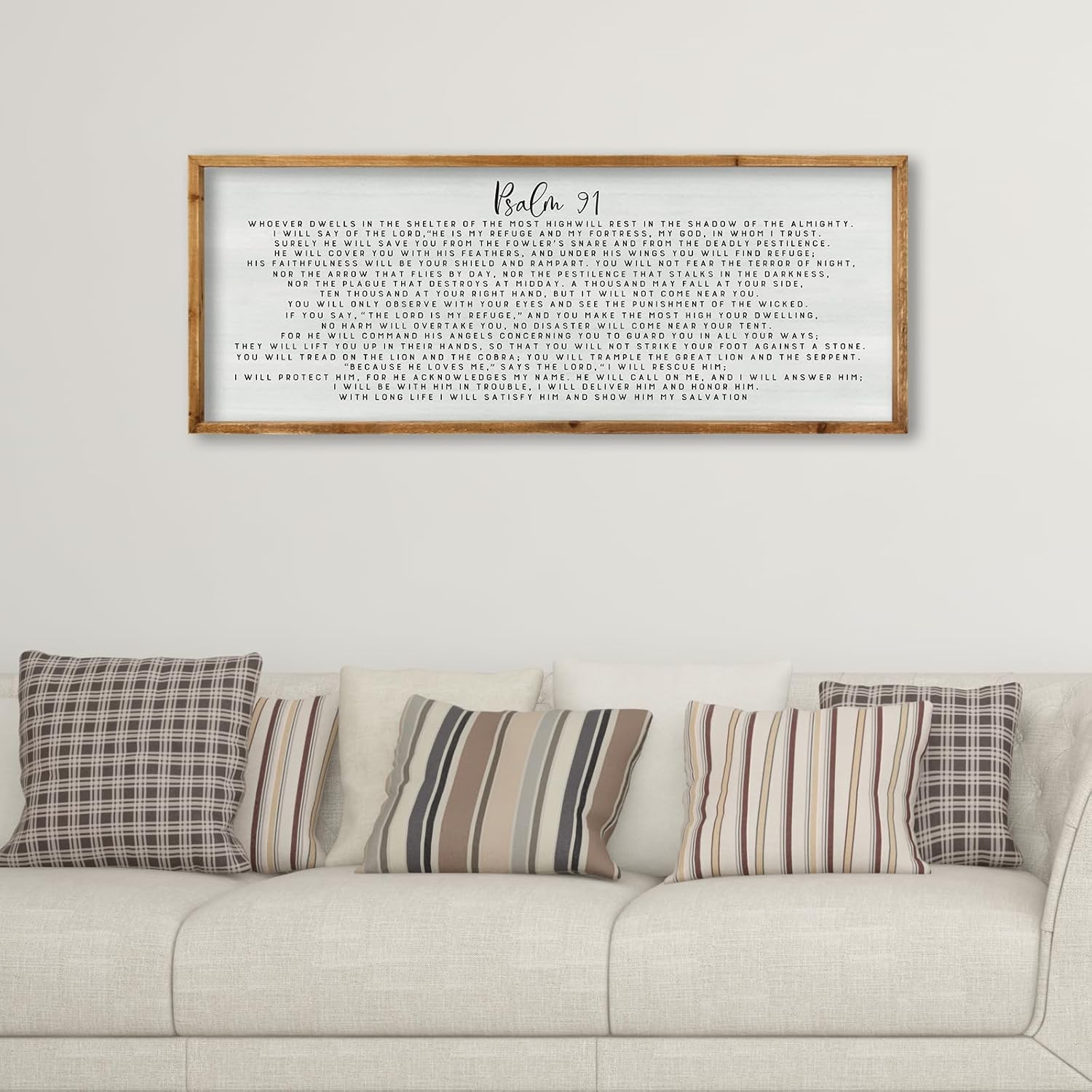Bible Verse Wall Decor Psalm 91 Art for Home and Living Room