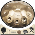 10-Notes Handpan Drum 22-in 440Hz D Minor Kurd - Hand-Tuned Tone