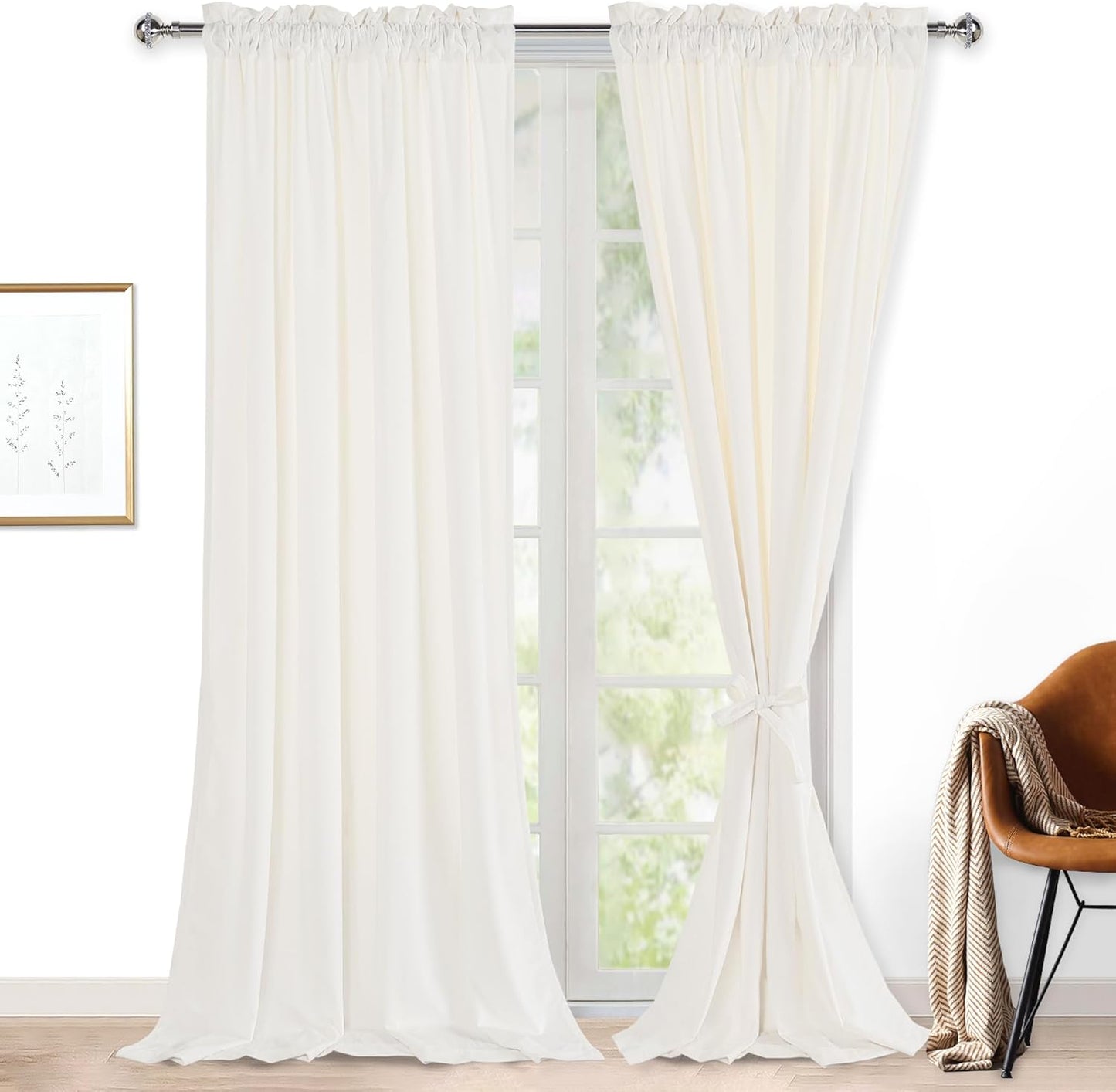 Luxurious Hiasan Ivory White Velvet Curtains for Your Home