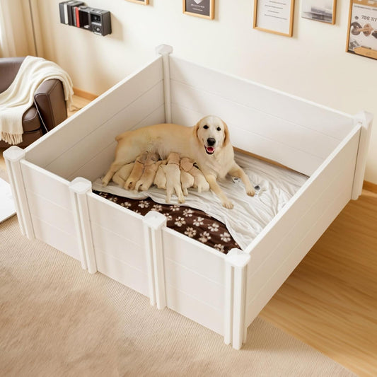 Whelping Box for Large Breed Dogs - Spacious & Secure Design