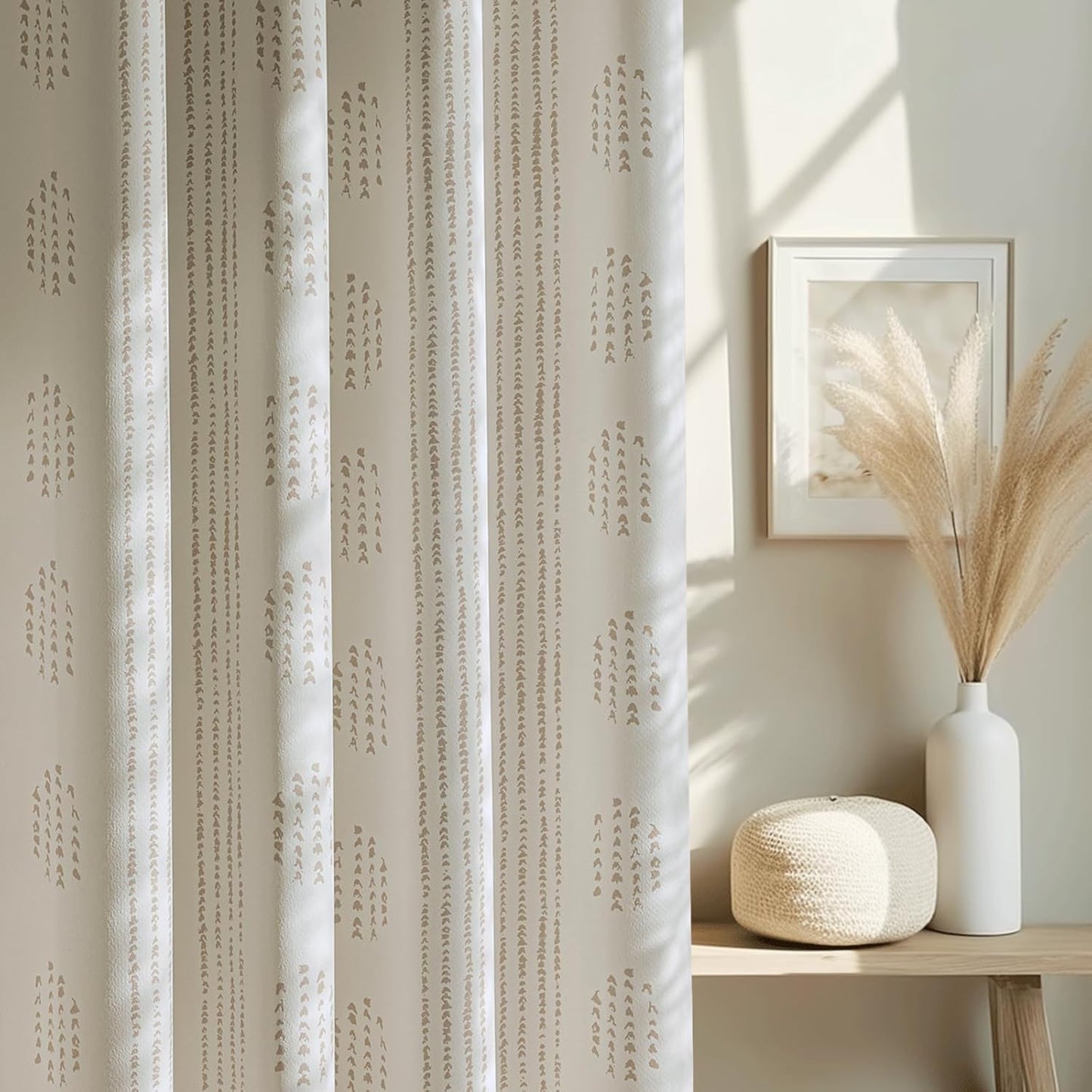 100% Boho Blackout Curtains for Bedroom and Living Room Decor
