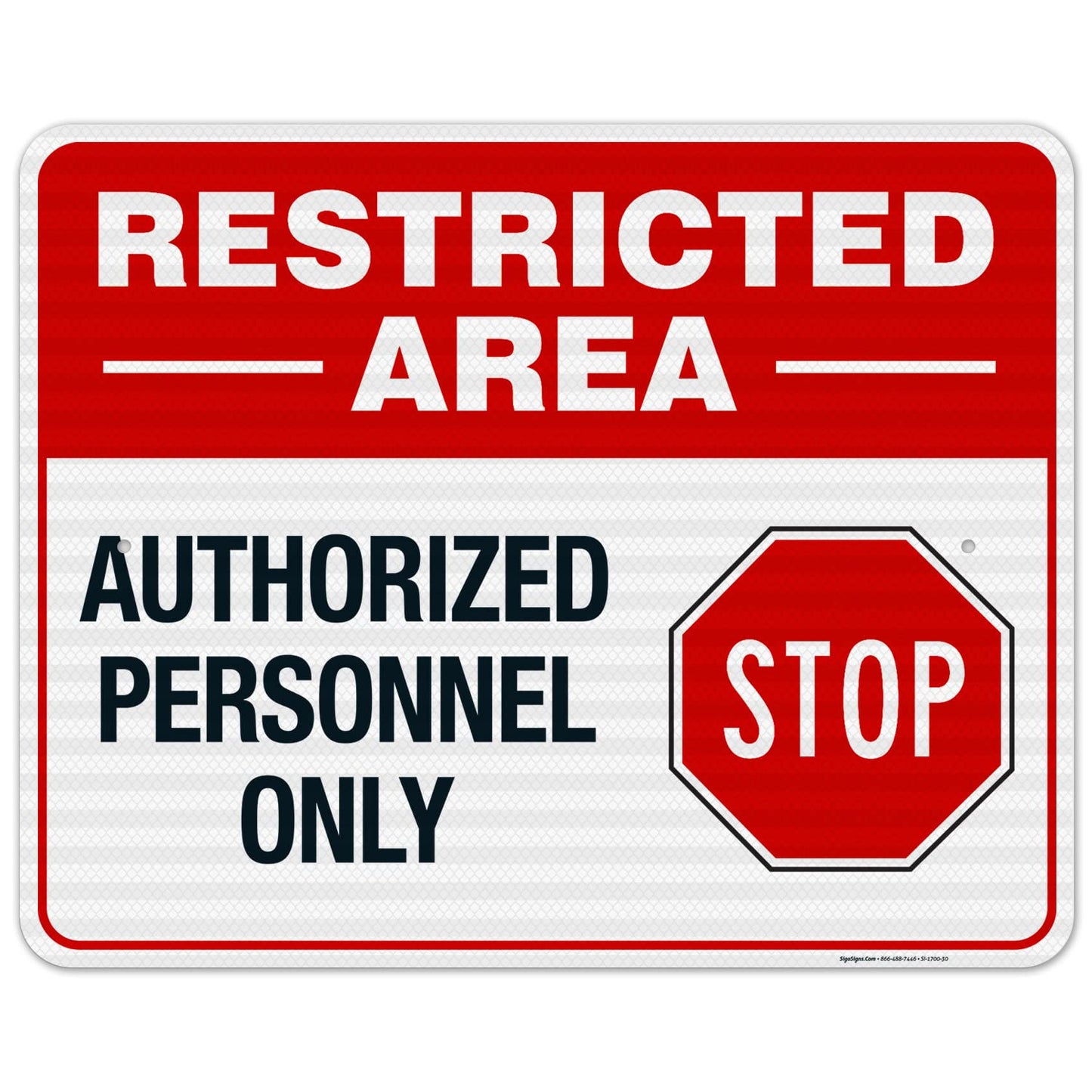Restricted Area Authorized Personnel Only Stop Sign, 24x30 in