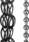 Modern Loop Rain Chain - 8.5 ft Black Powder-Coated Decorative