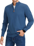 iWoo Quarter Zip Sweater for Men Slim Fit Mock Neck - Versatile Men's