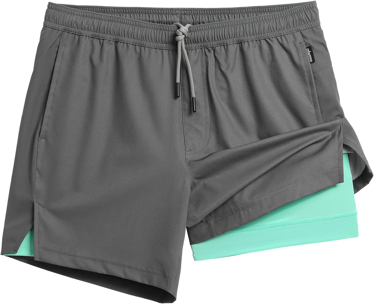 maamgic Mens 5in Gym Running Shorts - 2 in 1 Quick Dry Design