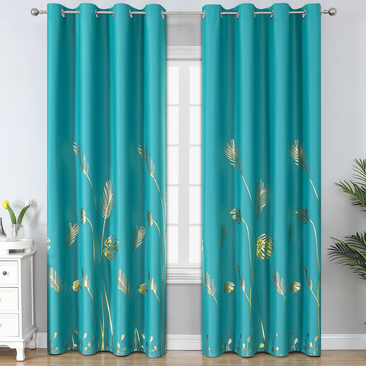 Estelar Textiler Teal Blackout Curtains for Elegant Bedrooms