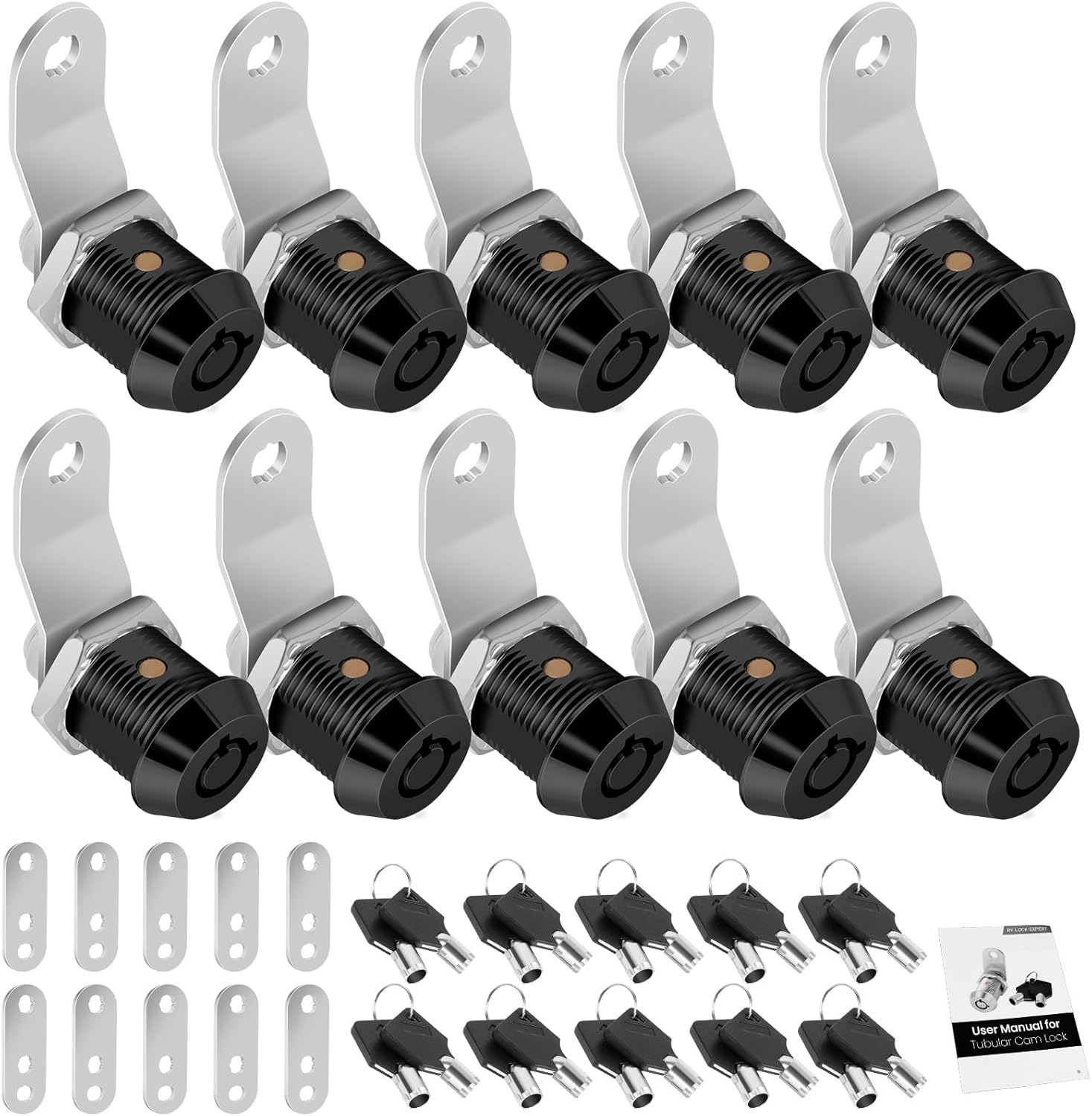 10 Pack Tool Box Lock with Keys for RV Storage and Cabinets