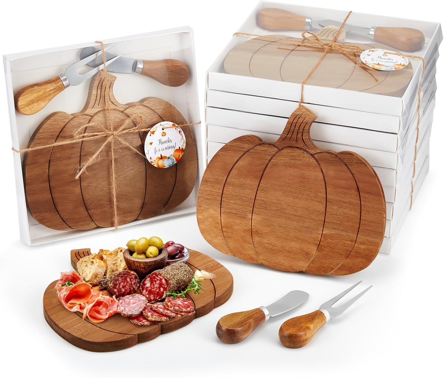 12 Sets Pumpkin Cheese Board Fall Party Favors for Thanksgiving