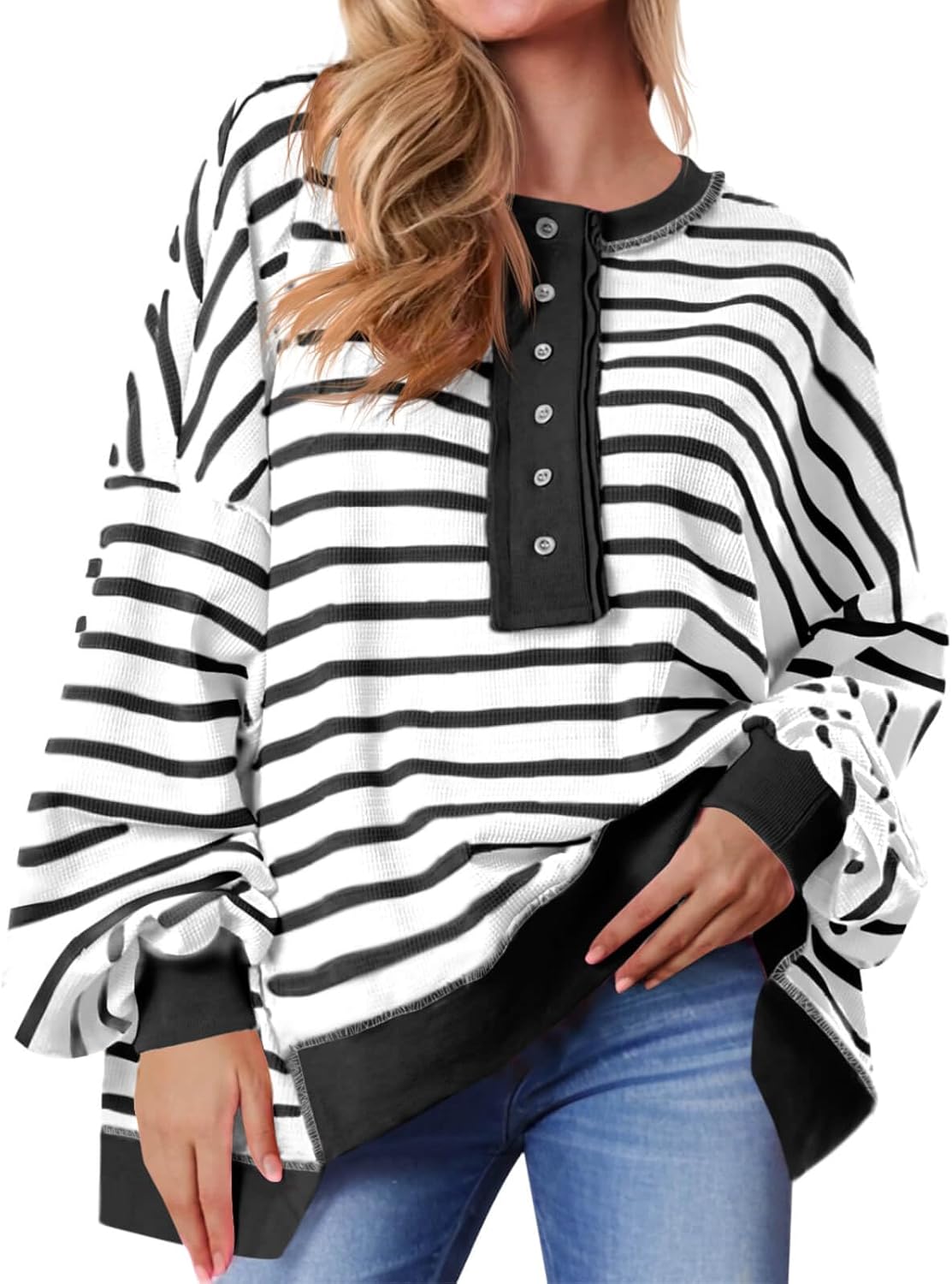 Womens Oversized Striped Sweatshirts for Stylish Fall Looks