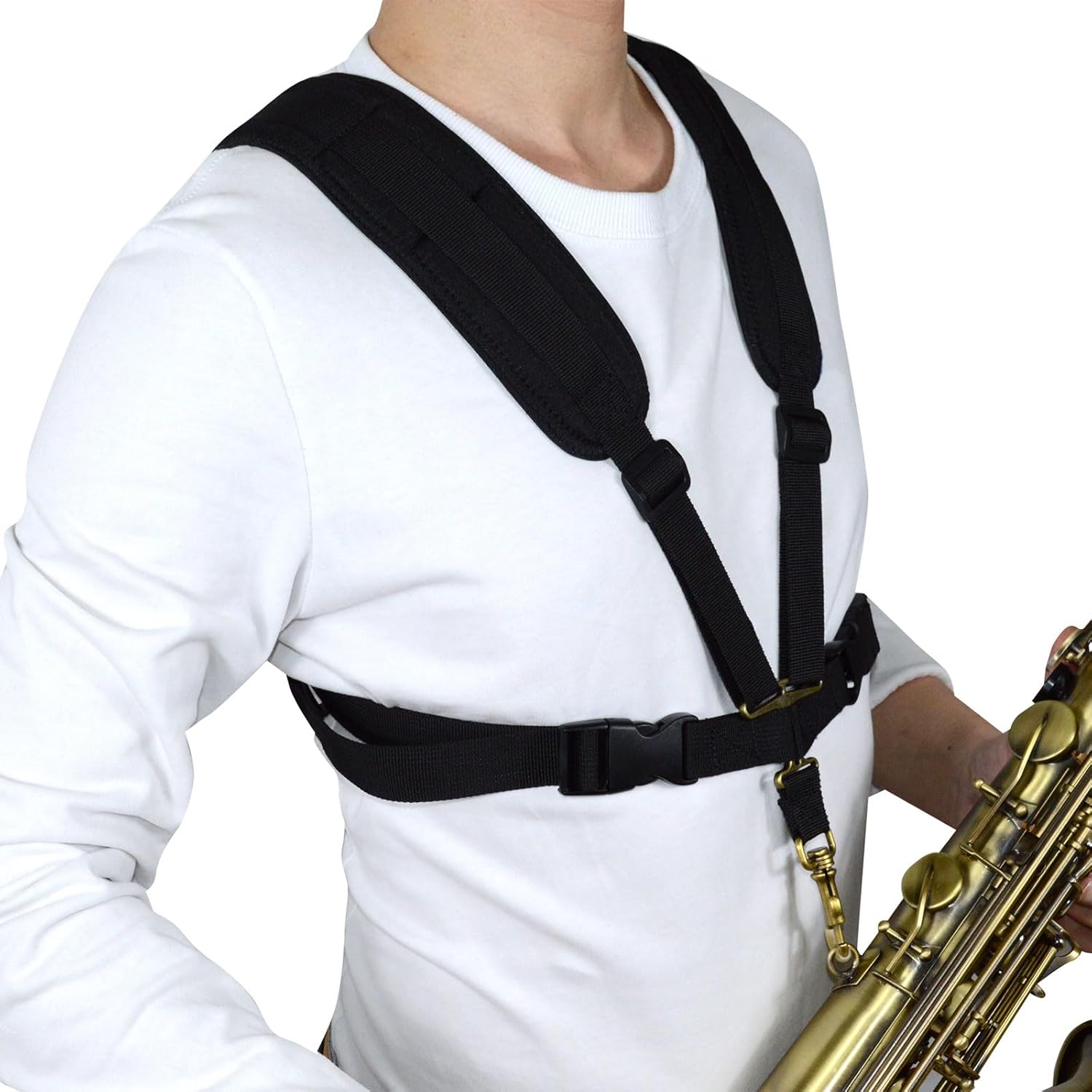 Padded Saxophone Harness Strap for Baritone, Tenor, Alto Use