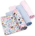 Parker Baby Swaddle Blankets 3 Pack - Blossom Set for Baby Girls