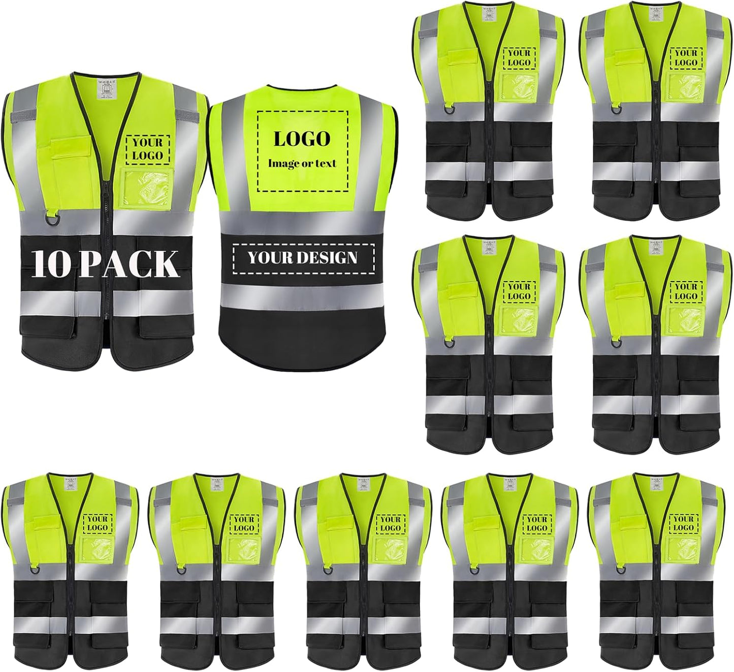 Custom Safety Vest with Logo for High Visibility Work Needs