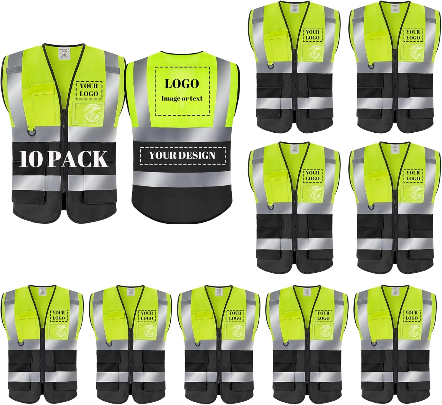 Custom Safety Vest with Logo for High Visibility Work Needs