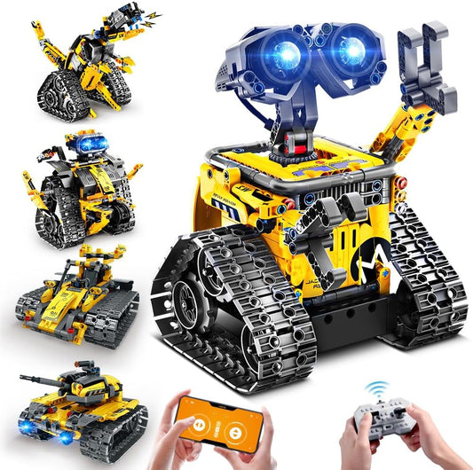 5-in-1 RC Robot Building Set - 520 PCS - App & Remote Control - Ages 6+