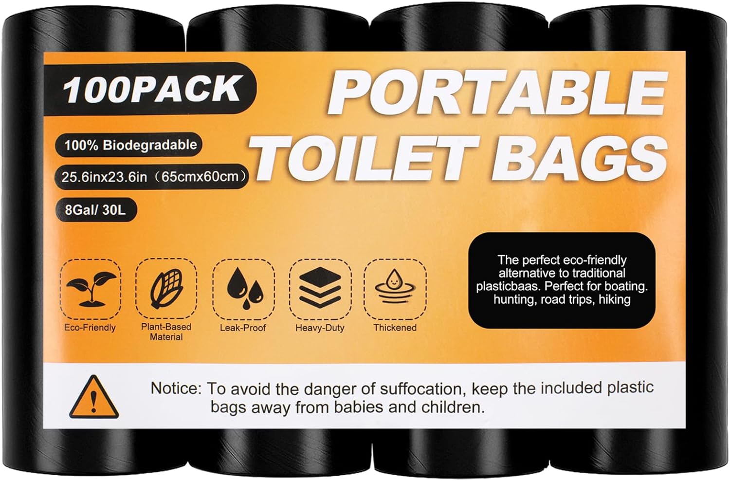 Biodegradable Portable Toilet Waste Bags x100