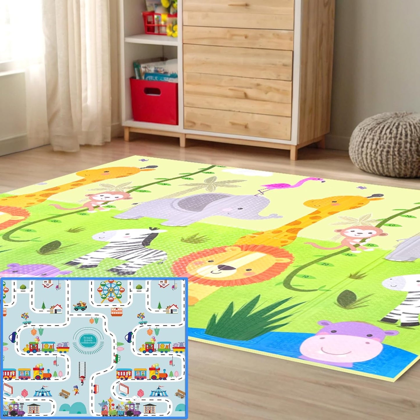 Extra Large Foldable Baby Play Mat for Tummy Time Fun