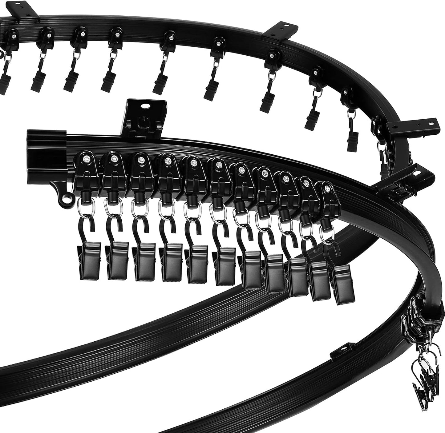 Flexible Black Curtain Track - Easy Installation