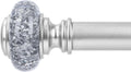 Silver Long Curtain Rods for Windows 72 to 144 in - Vintage Crystal
