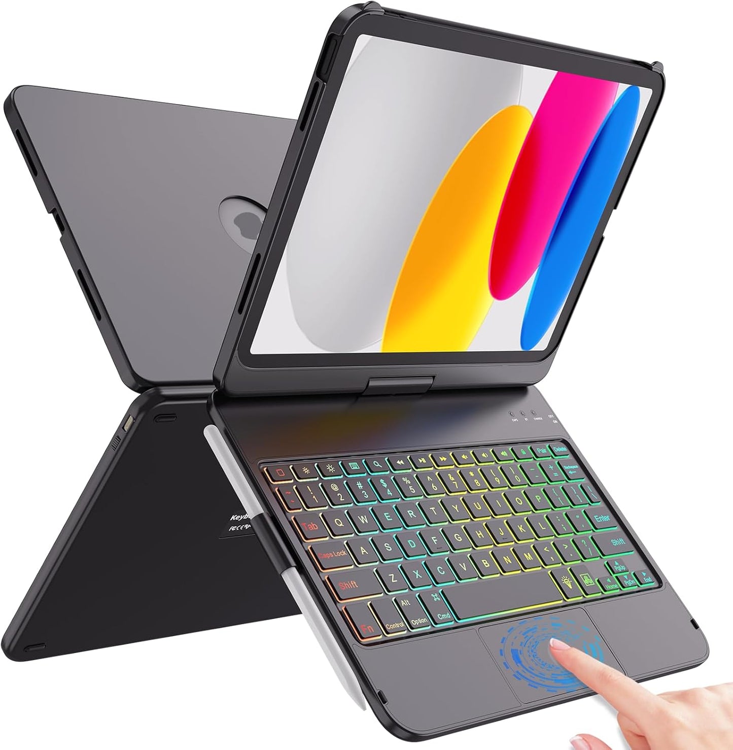 FUWANG Touch Keyboard Case for iPad 10th Gen with Backlit Keys