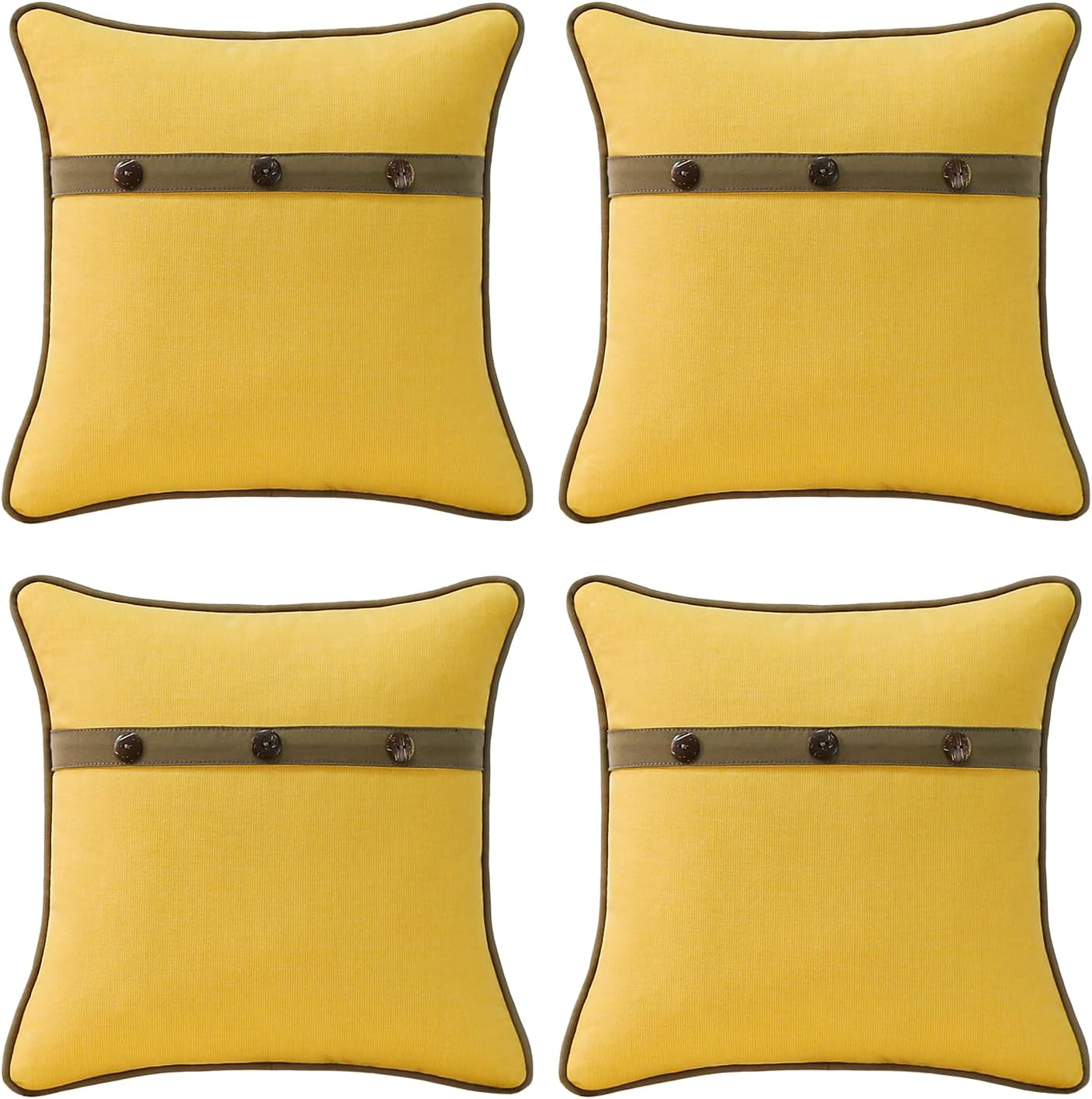 Outdoor Sunbrella Decorative Pillows with Triple Coconut Buttons