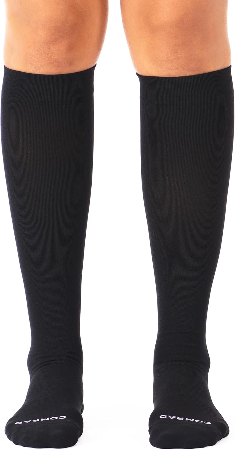 Comrad Nylon Knee High Compression Socks for All-Day Support